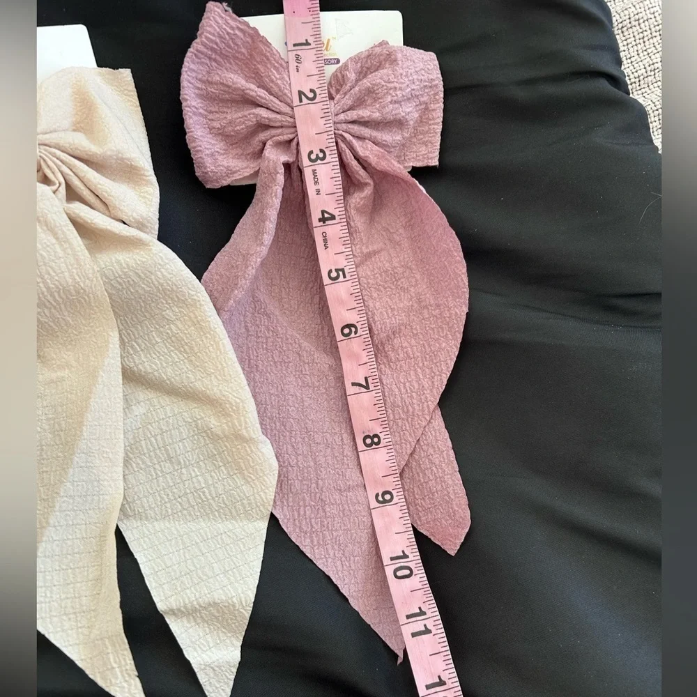 Pastel Hair Bows in Cream and Pink